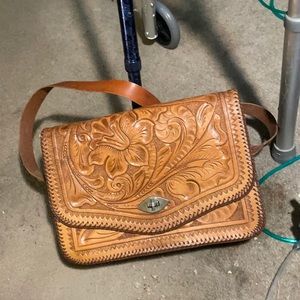 Tooled leather purse